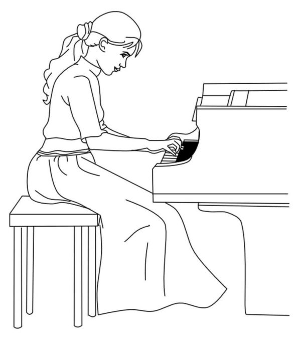 Beautiful Girl playing Piano