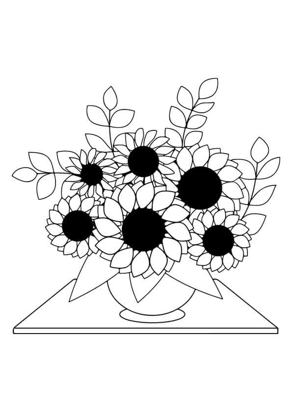 Beautiful Vase Sunflowers