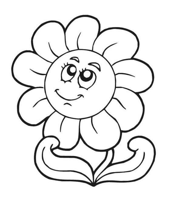 Cartoon Smiling Sunflower