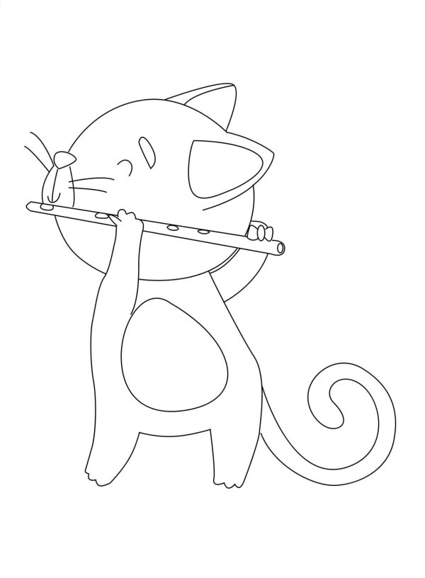 Cat Playing the Flute