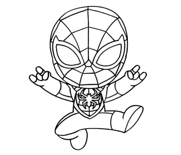 Chibi Spiderman Jumping