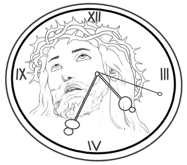 Clock with Jesus Clock Face