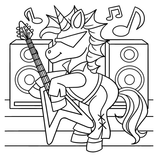 Cool Unicorn playing Guitar