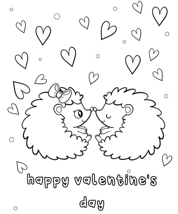 Couple Hedgehogs in Valentine