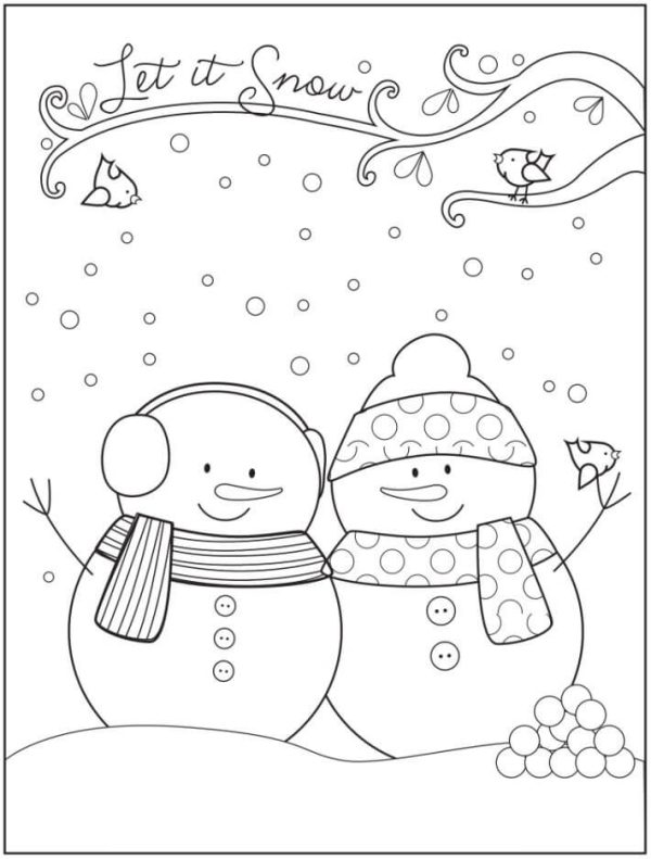Couple Snowman in Winter