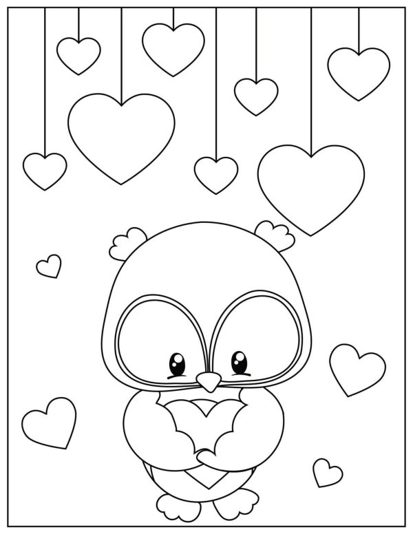 Cute Owl in Valentine