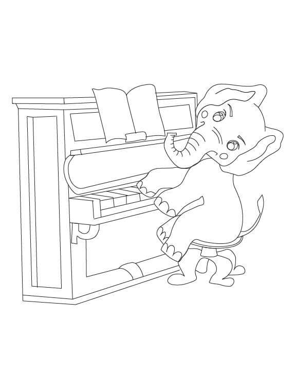 Elephant playing Piano