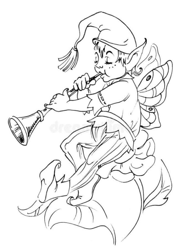 Elf playing the Flute