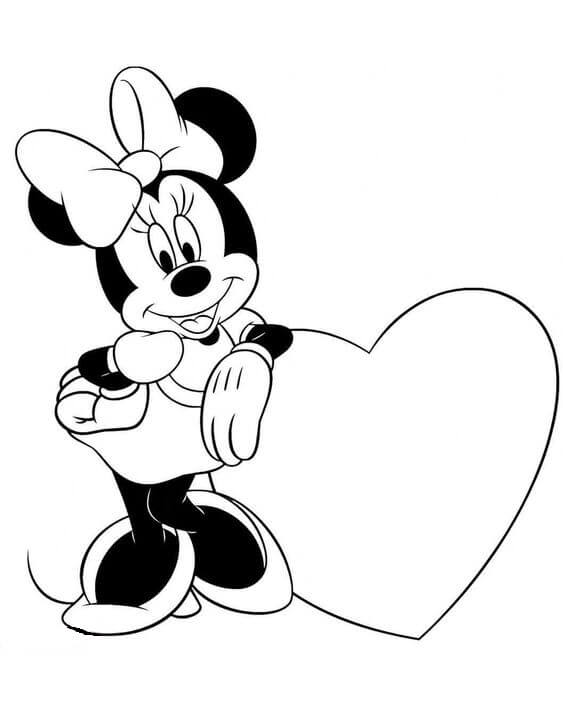 Fun Minnie Mouse with Heart in Valentine