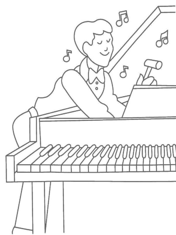 Happy Man Playing Piano