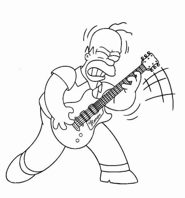 Homer playing Guitar