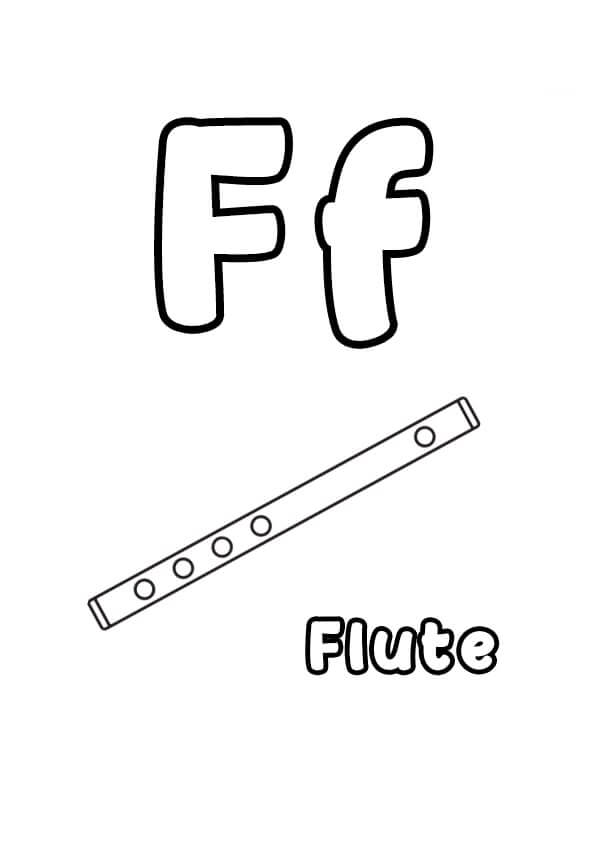 Letter F with Flute