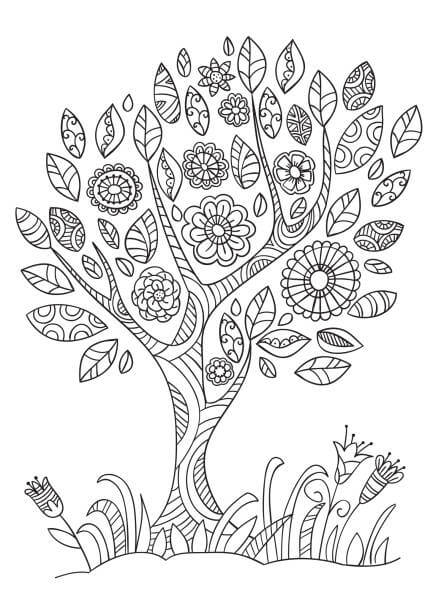 Mandala with a Spring Tree