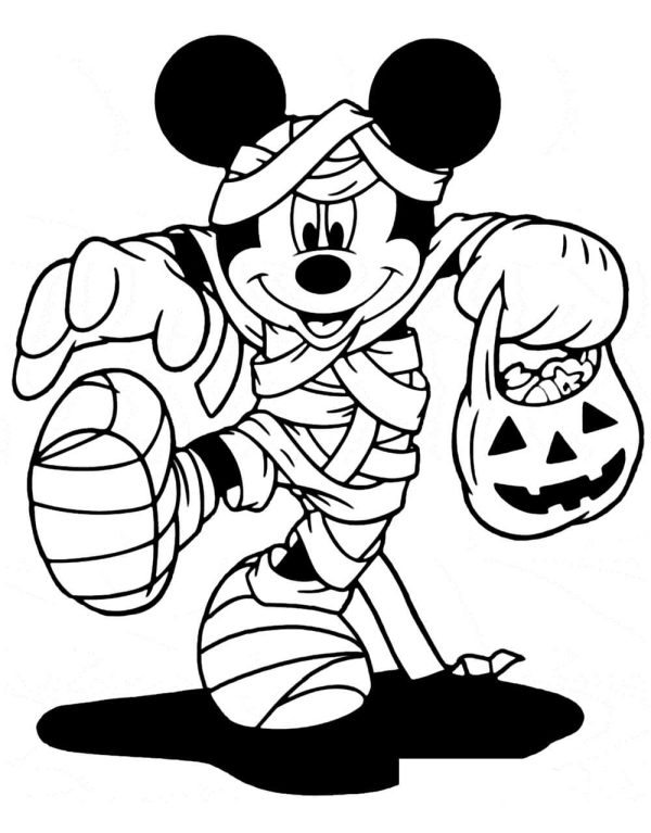 Mickey Mouse Holding Pumpkin