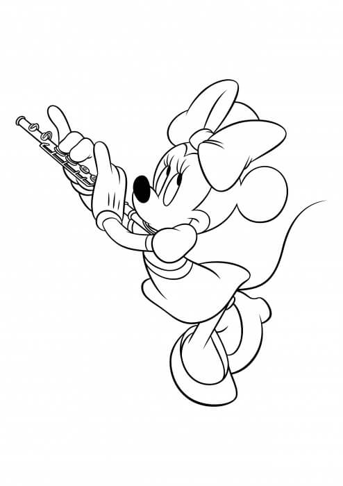 Minnie Mouse Plays the Flute