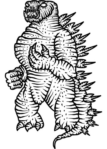 Pencil Drawing Godzilla