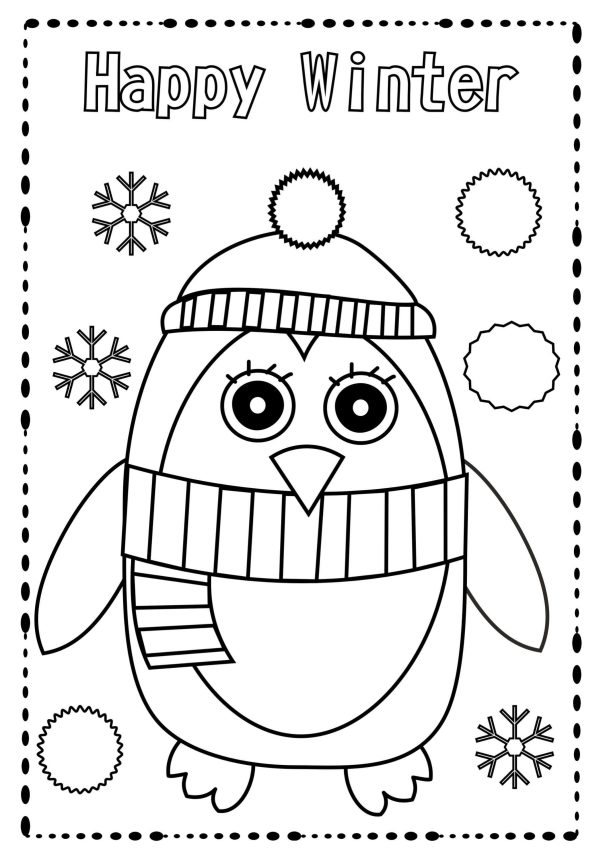 Penguin in Happy Winter