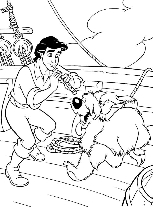 Prince Eric Plays the Flute with the Dog