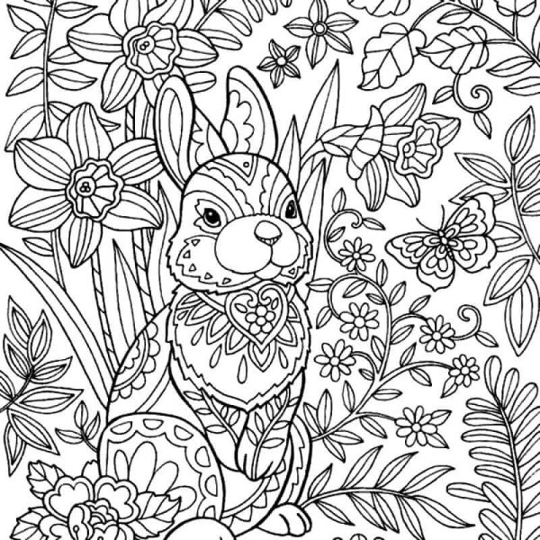 Rabbit with Flowers in Spring