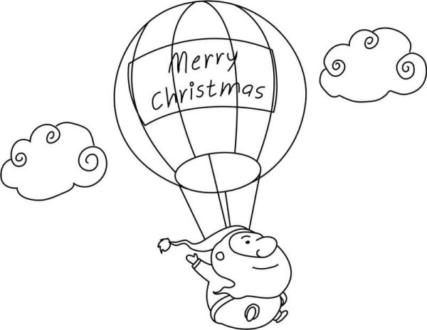 Santa Claus is flying with Balloon