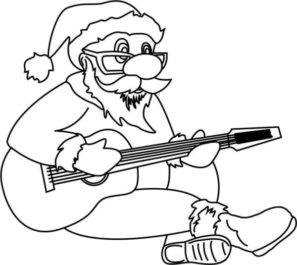 Santa Claus playing Guitar