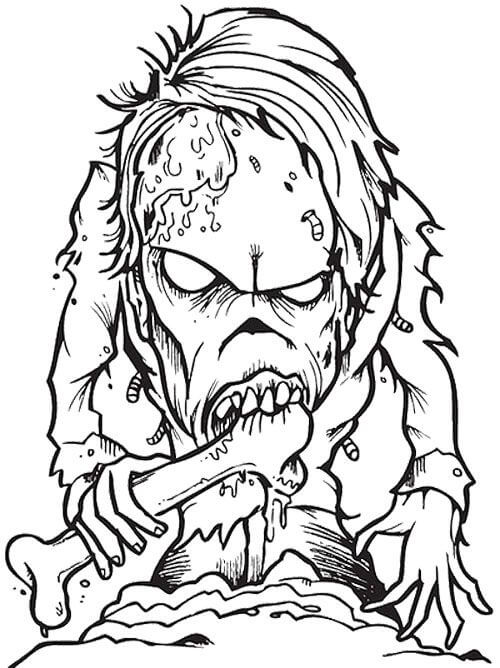 Scary Zombie Eating Bone