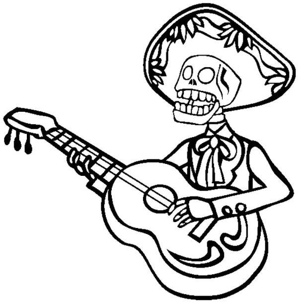Skeleton playing Guitar