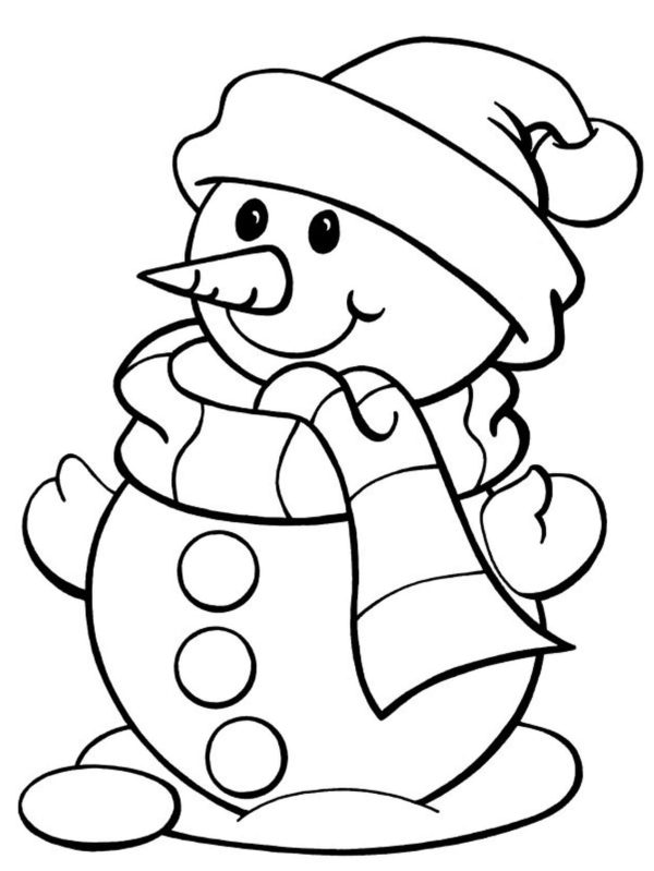 Smiling Snowman in Winter