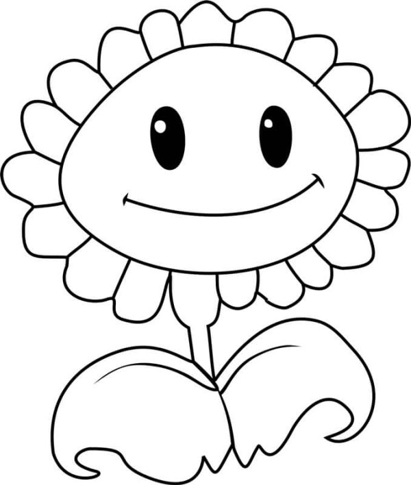 Smiling Sunflower in Plants and Zombies