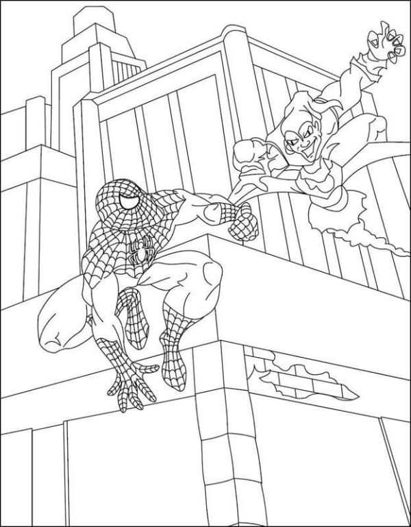 Spiderman vs Green Goblin in the City