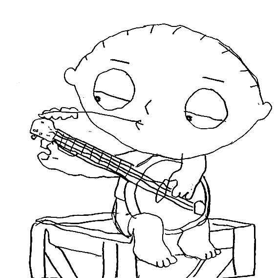 Stewie playing Guitar