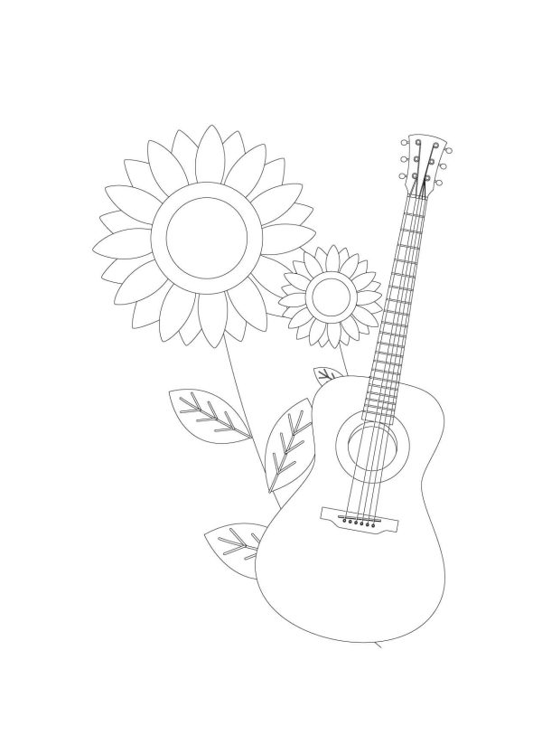 Sunflower and Guitar
