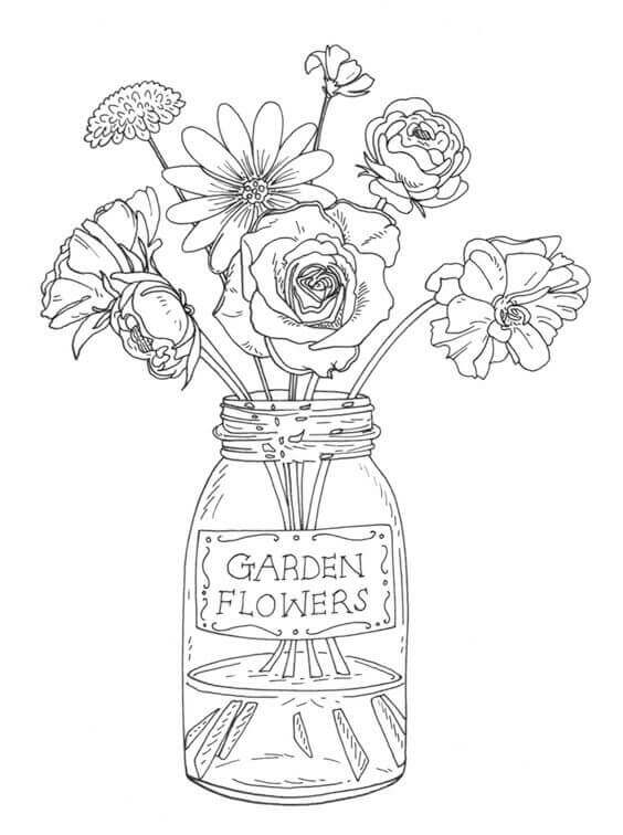 Sunflower with Flowers in a Bottle