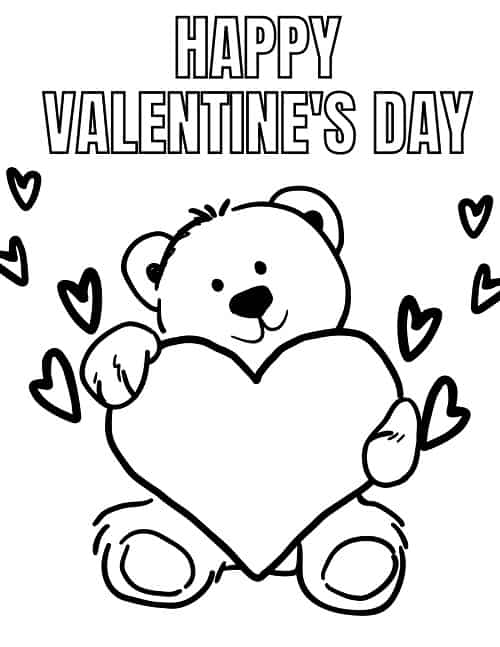 Teddy Bear with Heart in Happy Valentine’s Day