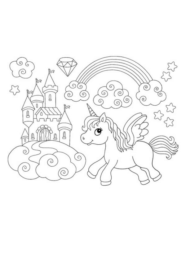 Unicorn and Castle Flying