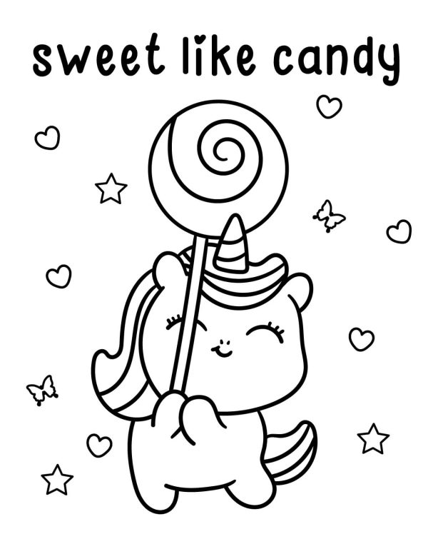 Unicorn holding Candy