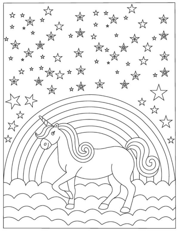 Unicorn Is Walking Under The Starry Heavens