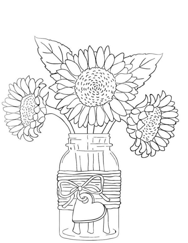 Vase Sunflowers