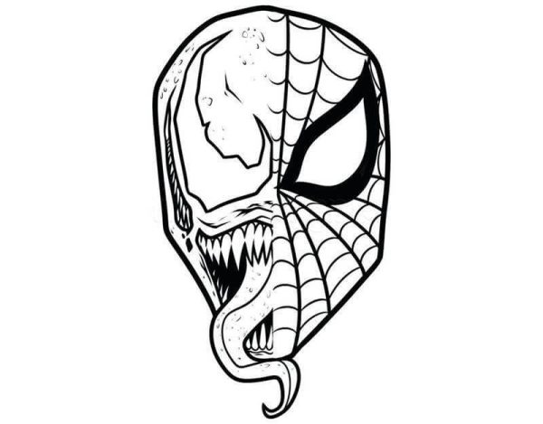 Venom and Spiderman Half-Face