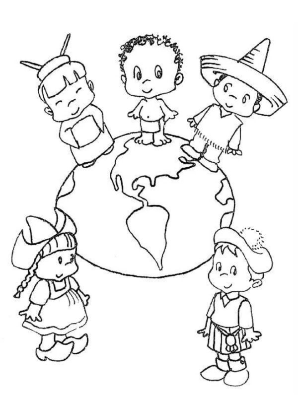 Five Children with Earth in Children’s Day