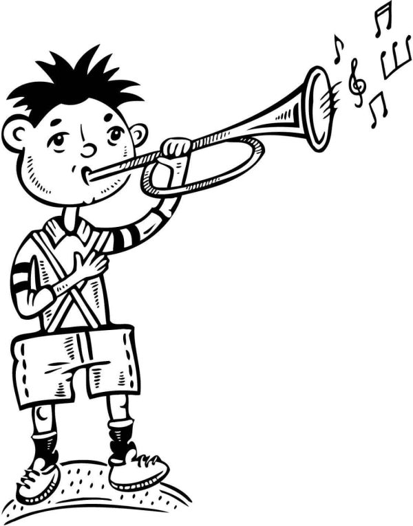 Basic Boy Playing the Trumpet