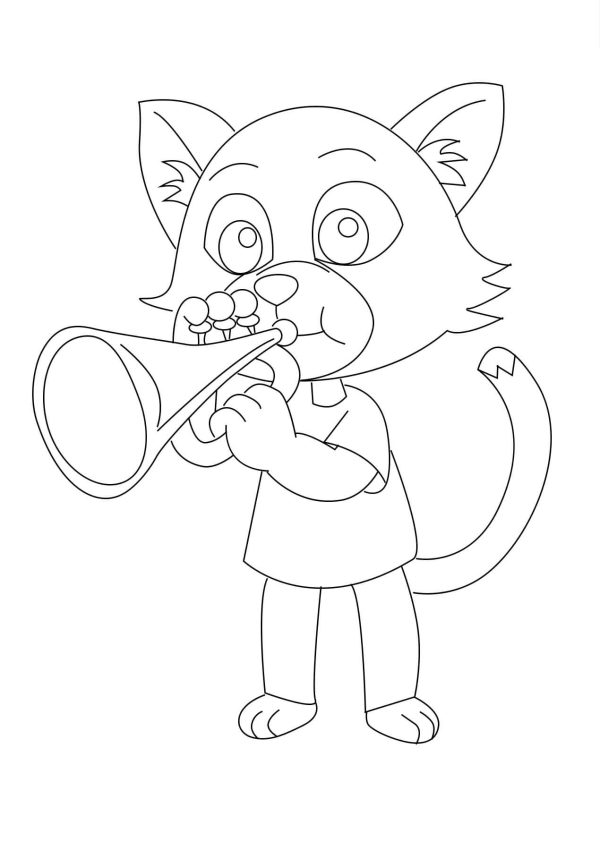 Cat Playing the Trumpet