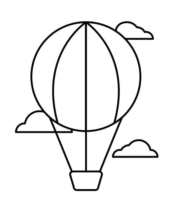 Easy Hot Air Balloon and Clouds