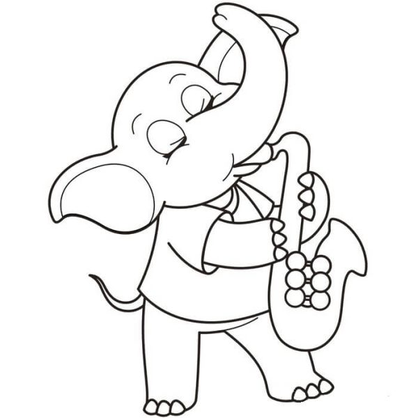 Elephant playing Saxophone