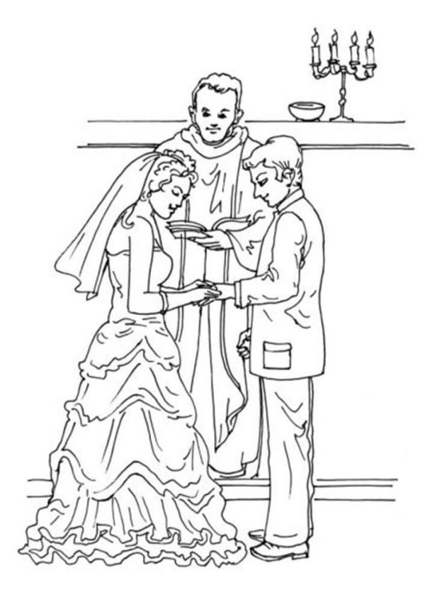 Groom with Bride and Priest