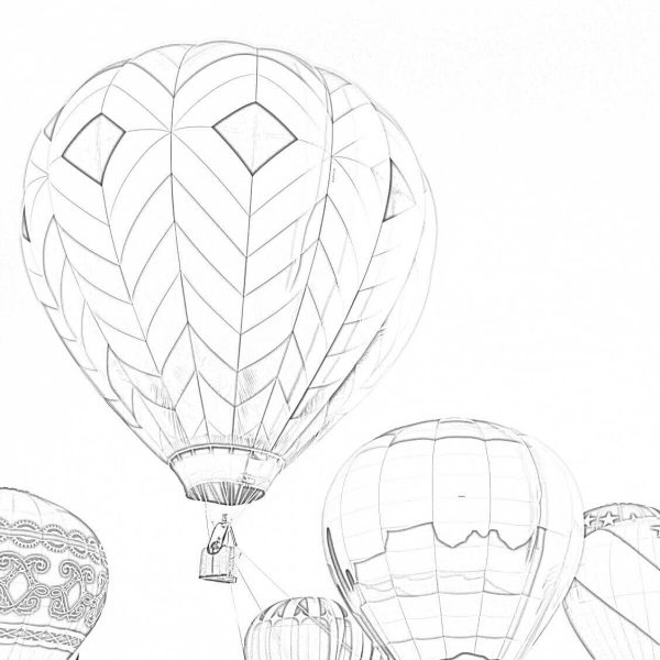 Hand Draw Hot Air Balloon