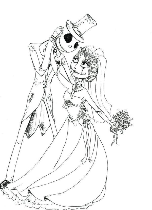 Jack Skellington and Sally at the Wedding