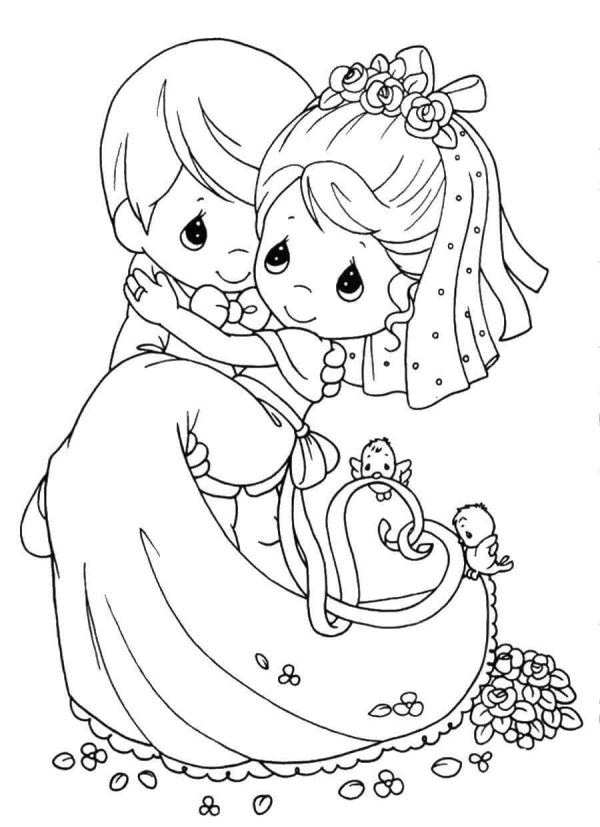 Little Bride and Groom in Wedding
