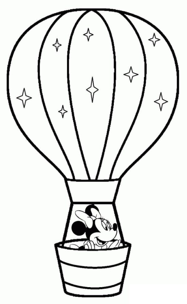 Minnie Mouse in a Hot Air Balloon