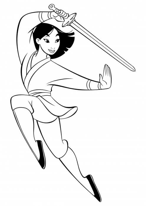 Mulan Holding a Sword